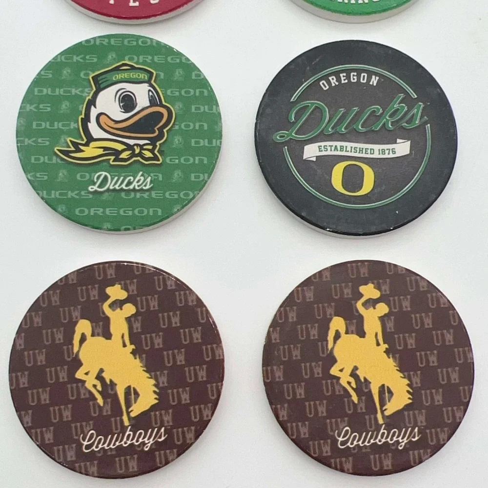 NCAA College Team‎ Car Coasters Lot 8pc Ceramic Absorbent Oregon Syracuse Utah